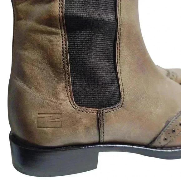 NICO NERINI Vero Cuoio Brown Leather Zip Up Riding Boots Size 38 US 8 - Picture 8 of 14